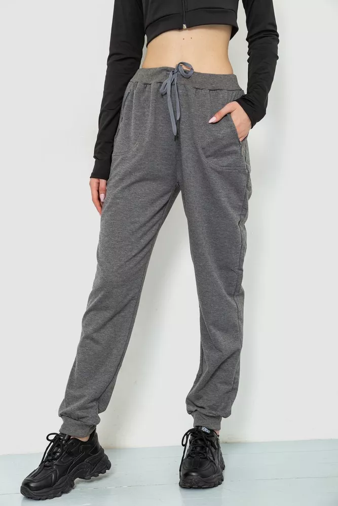 Купить Спорт штаны женские, цвет серый, 244R5477 - Фото №1