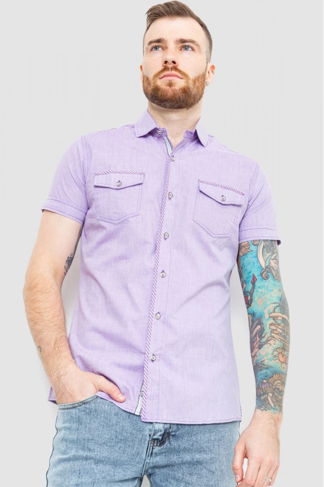 Купить Рубашка мужская класическая, цвет сиреневый, 186R0636 - Фото №1
