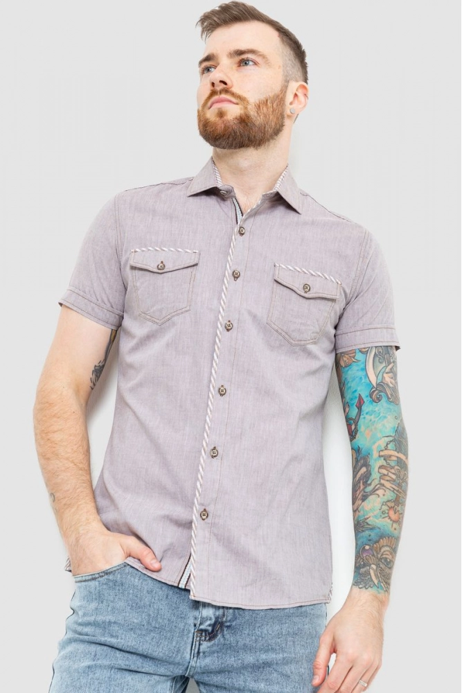 Купить Рубашка мужская класическая, цвет мокко, 186R0636 - Фото №1