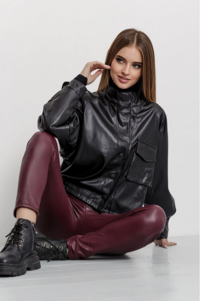 Купить Куртка-косуха женская, цвет черный, 131R112 оптом - Фото №1