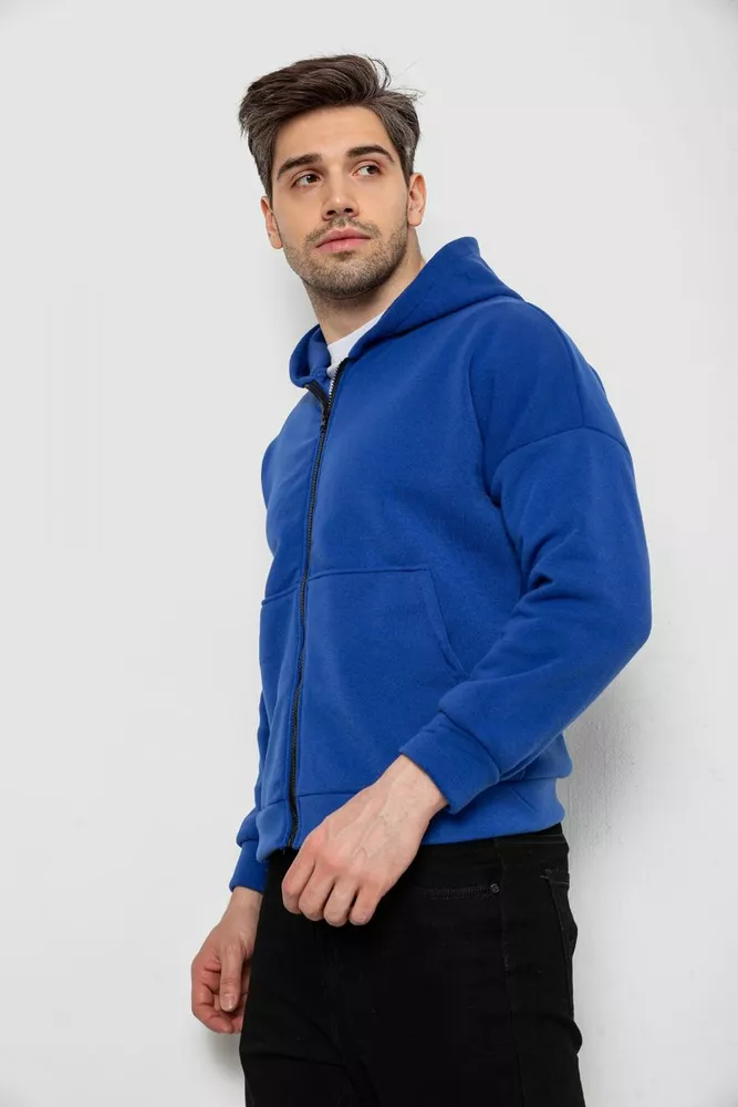 Купити Кофта чоловіча на флісі з капюшоном, колір електрик, 238R58697-1 оптом - Фото №3