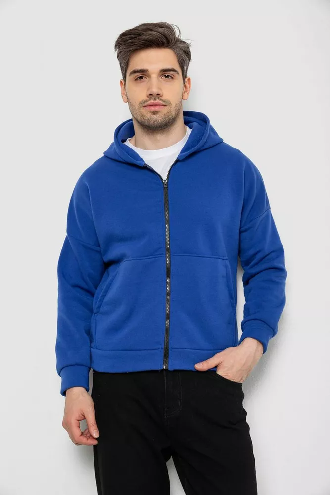 Купити Кофта чоловіча на флісі з капюшоном, колір електрик, 238R58697-1 оптом - Фото №1