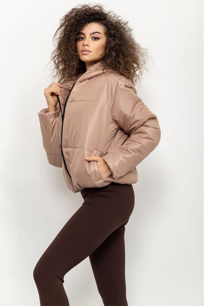 Купити Куртка жіноча демісезонна, колір темно-бежевий, 129R5010 - Фото №1