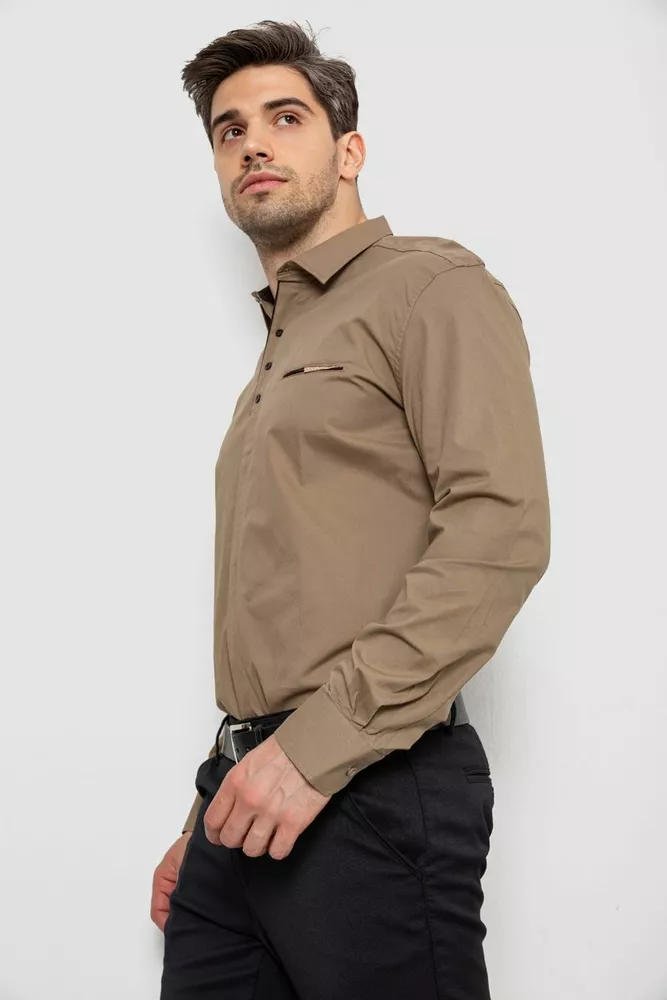 Купити Сорочка чоловіча, колір бежевий, 214R7150 оптом - Фото №4