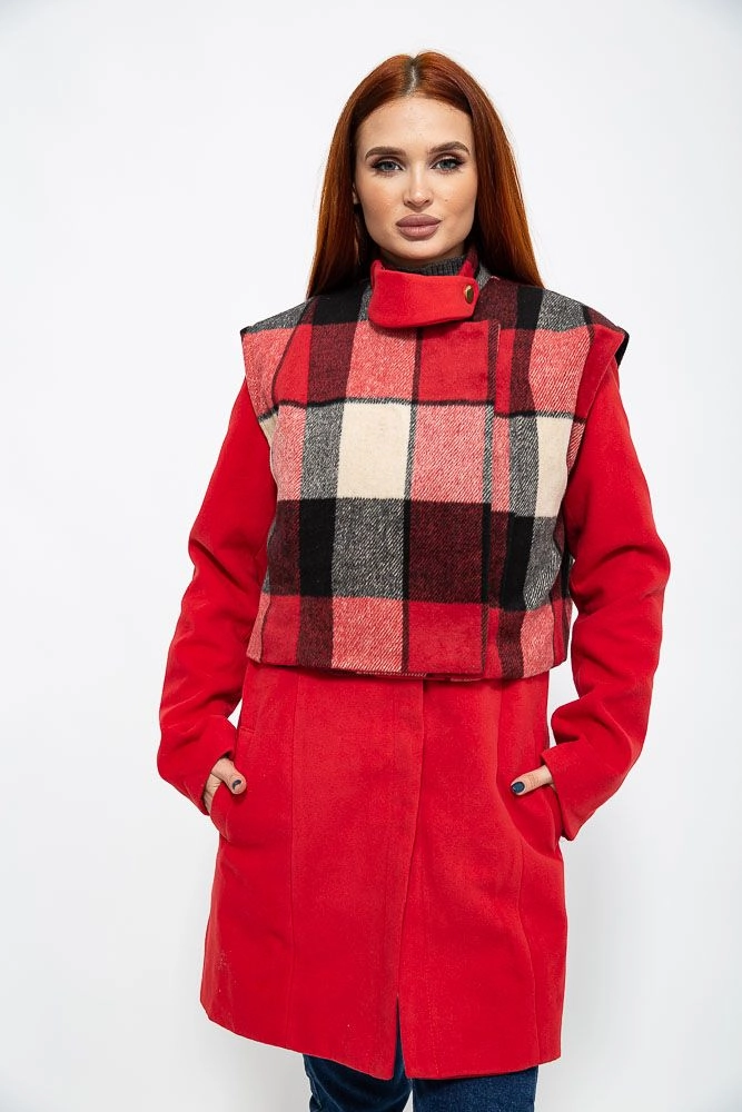 Купити Пальто жіноче, колір червоний, 104R1270 оптом - Фото №1