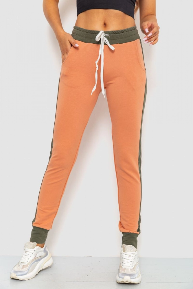 Купить Спорт штаны женские 102R005-U - уценка, цвет Персиковый - Фото №1
