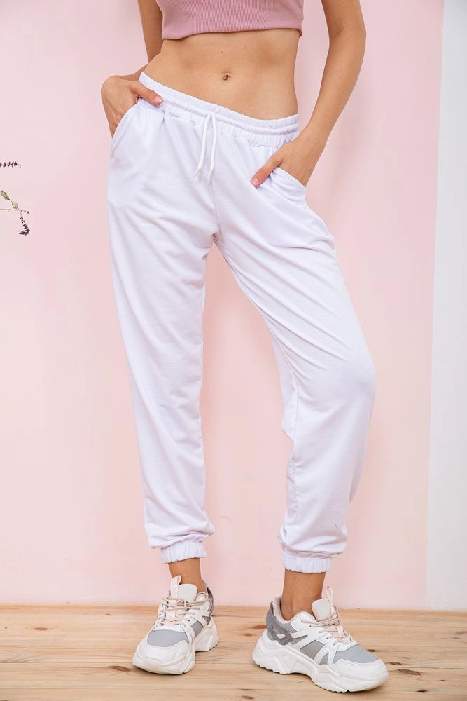 Купить Спорт штаны женские 102R005-U - уценка, цвет Белый - Фото №1