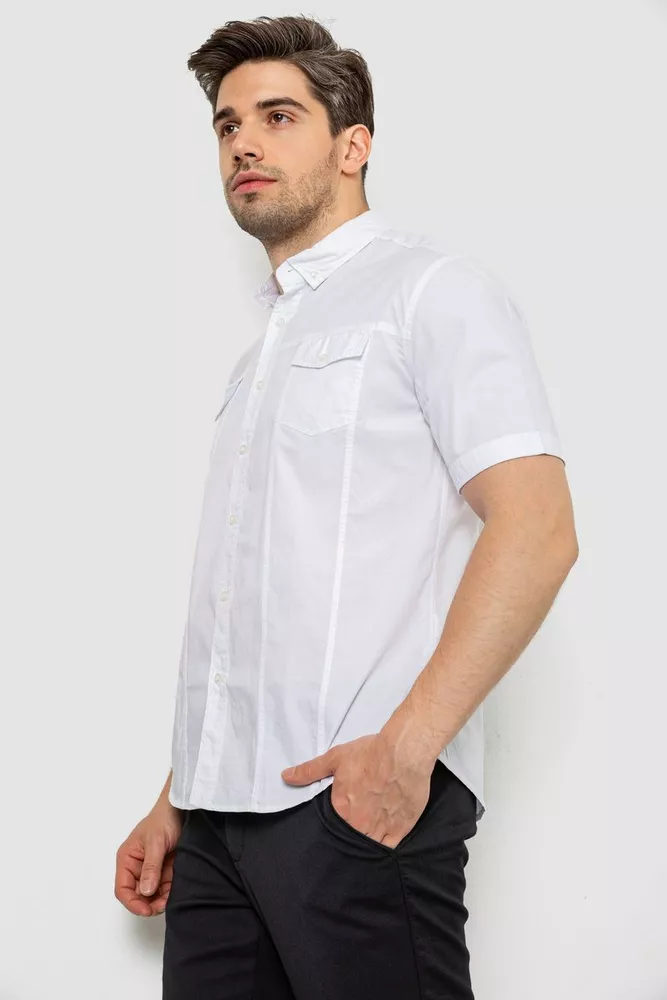 Купити Сорочка чоловіча однотонна, колір білий, 214R6917-2 - Фото №3
