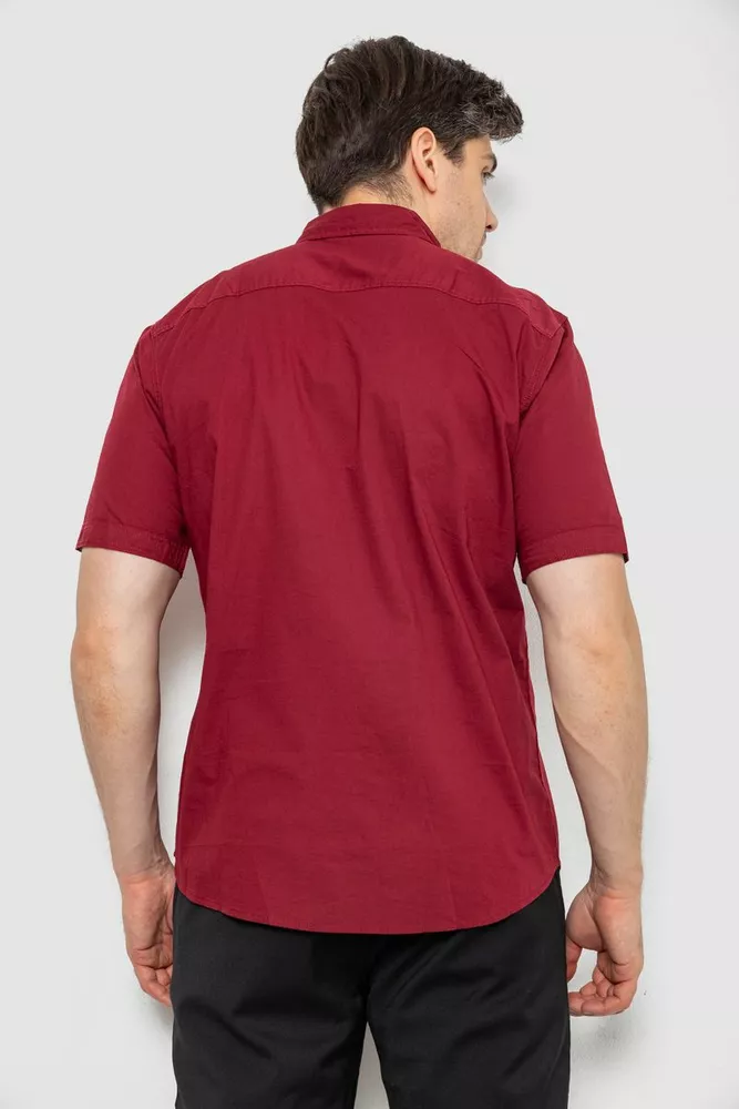 Купити Сорочка чоловіча однотонна, колір бордовий, 214R6917-2 - Фото №4