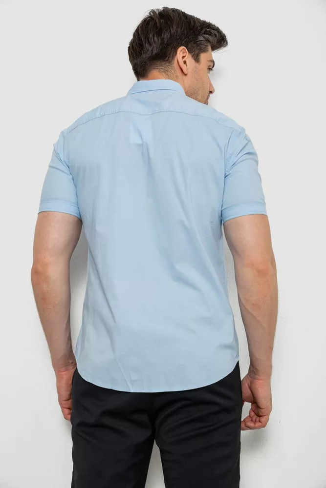 Купити Сорочка чоловіча однотонна, колір блакитний, 214R6917-2 - Фото №4