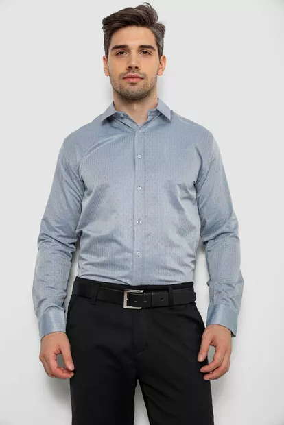 Сорочка чоловіча з довгим рукавом, колір сірий, 214R836
