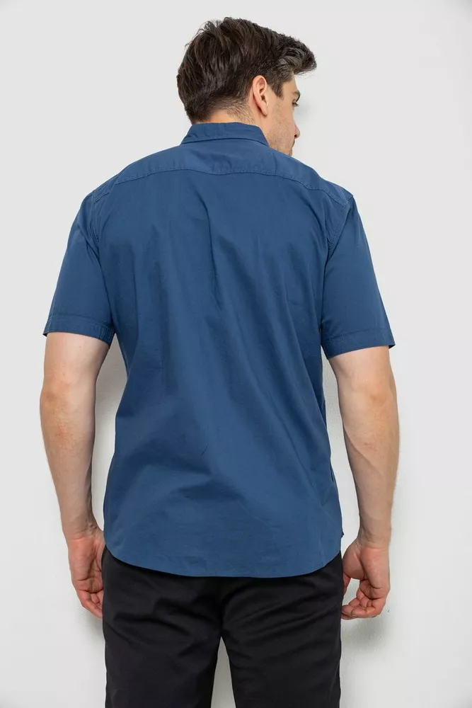 Купити Сорочка чоловіча однотонна, колір синій, 214R6917-2 - Фото №4