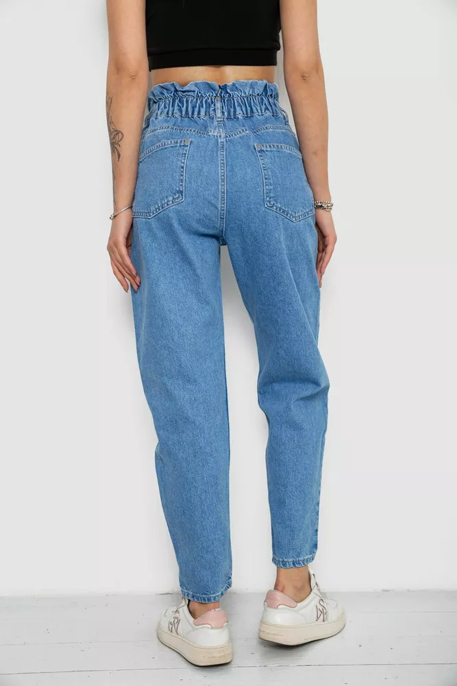 Купити Джинси жіночі Mom-fit, колір блакитний, 244R1573 - Фото №4