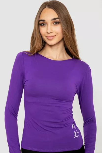 Лонгслів жіночий, колір фіолетовий, 186R305