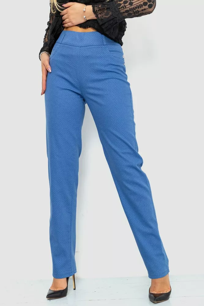 Купити Штани жіночі класичні, колір джинс, 214R319 оптом - Фото №1