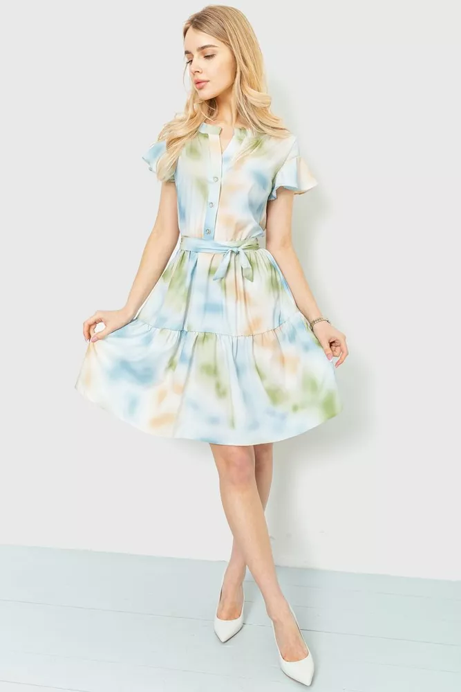 Купити Сукня однотонна, колір різнобарвний, 230R023-3 - Фото №1