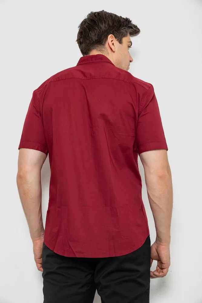 Купити Сорочка чоловіча однотонна, колір бордовий, 214R6917-7 - Фото №4