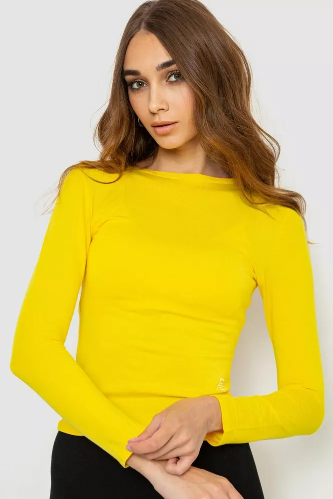 Купити Лонгслів жіночий, колір жовтий, 186R305 оптом - Фото №1