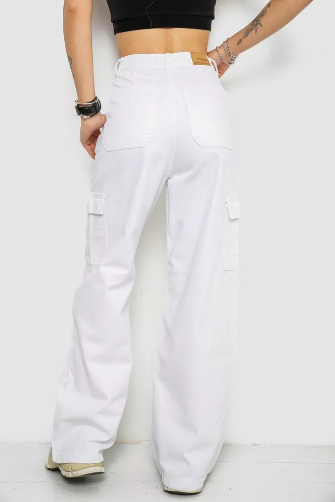 Купити Джинси жіночі Loose Fit з кишенями, колір білий, 182R2552 - Фото №4