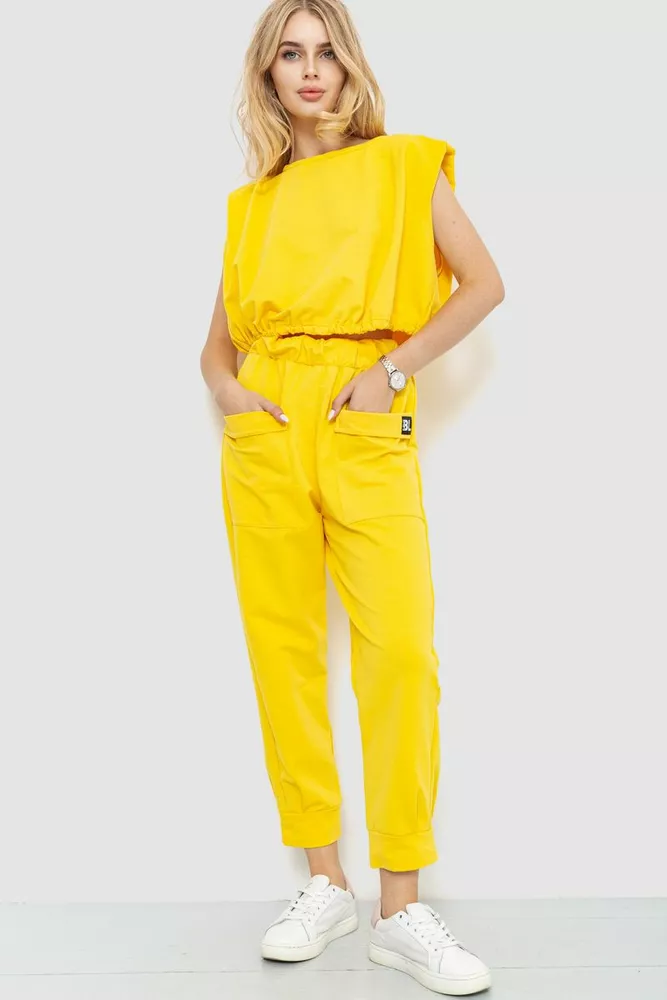 Купити Костюм жіночий повсякденний, колір жовтий, 115R0446-1 оптом - Фото №1