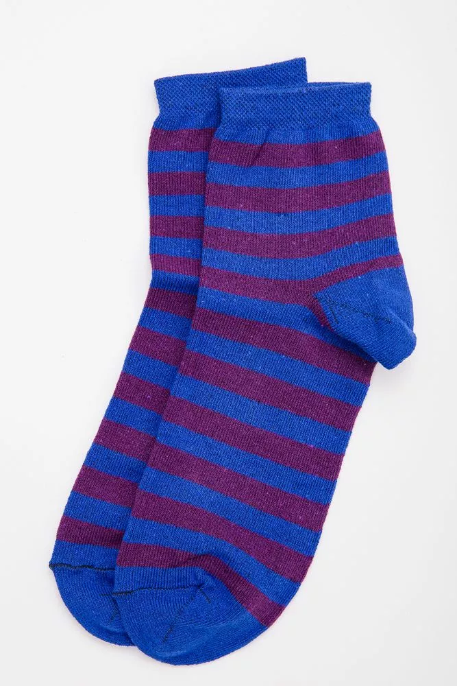 Купить Женские носки средней высоты, синего цвета в полоску, 131R137090 - Фото №1