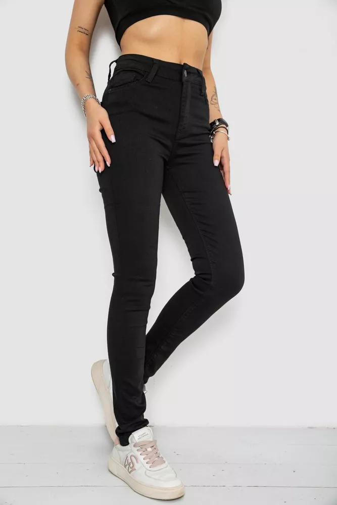 Купити Джинси жіночі Skinny, колір чорний, 182R3394 - Фото №3