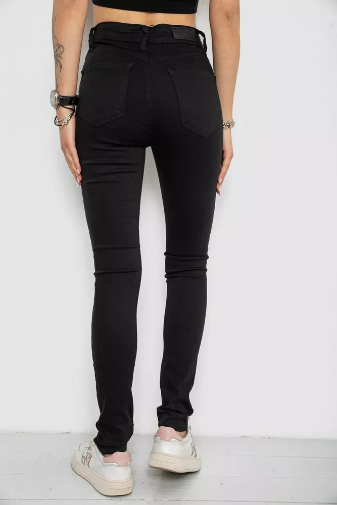 Купити Джинси жіночі Skinny, колір чорний, 182R3394 - Фото №4