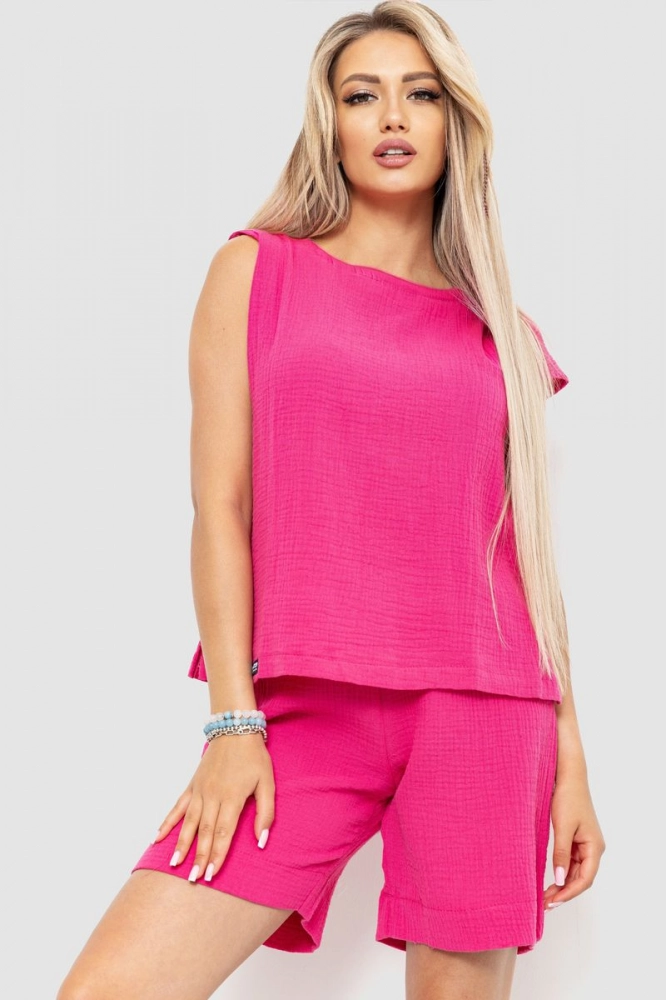 Купити Костюм жіночий жатка, колір рожевий, 115R0480-1 - Фото №1