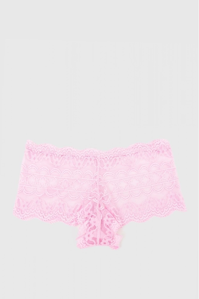 Купити Труси жіночі мереживні хіпстер  - уцінка, колір світло-рожевий, 131R753-U оптом - Фото №1