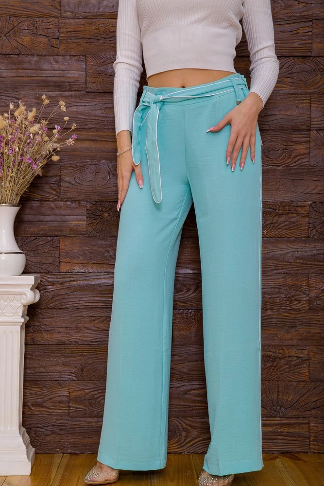 Купить Женские штаны свободного кроя жатка мятный цвет 182R313 - Фото №1