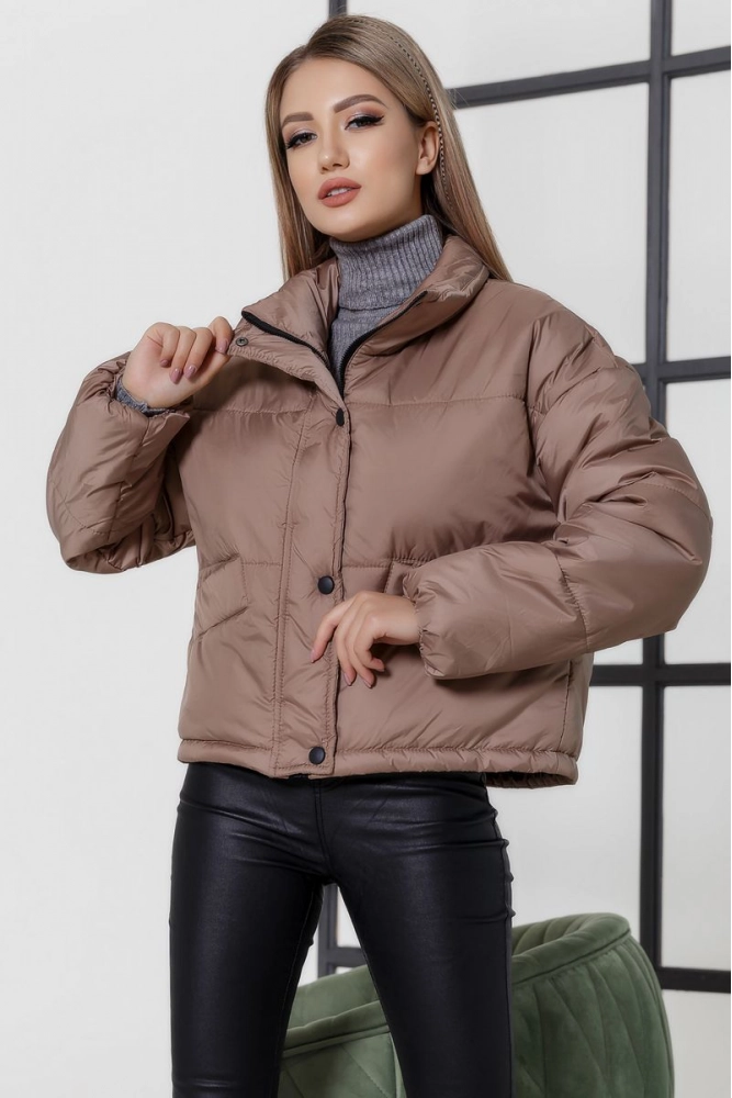 Купить Куртка женская демисезонная, цвет мокко, 207R003 оптом - Фото №1