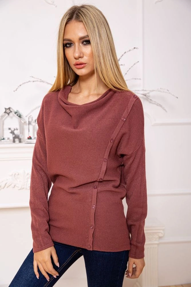 Купити Жіночий светр вільного крою світло-сливового кольору 131R8059 - Фото №1