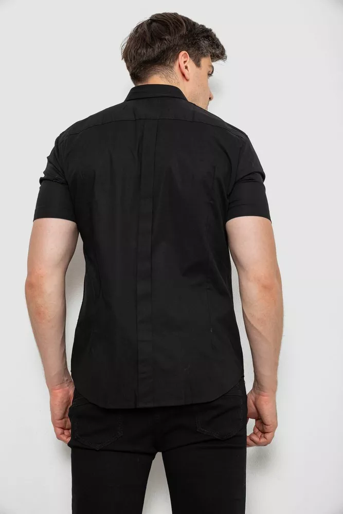Купити Сорочка чоловіча однотонна, колір чорний, 214R6917-3 - Фото №4
