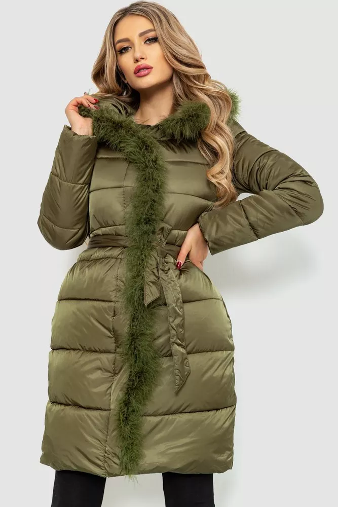 Купити Куртка жіноча зимова, колір хакі, 235R5093 - Фото №1