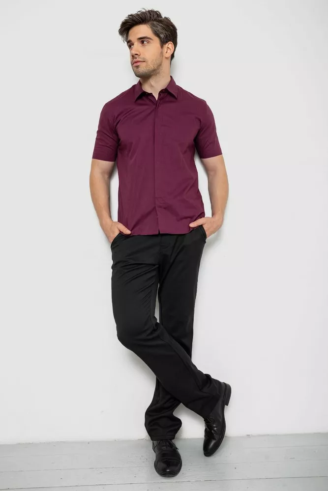 Купити Сорочка чоловіча однотонна, колір сливовий, 214R6917-3 - Фото №2
