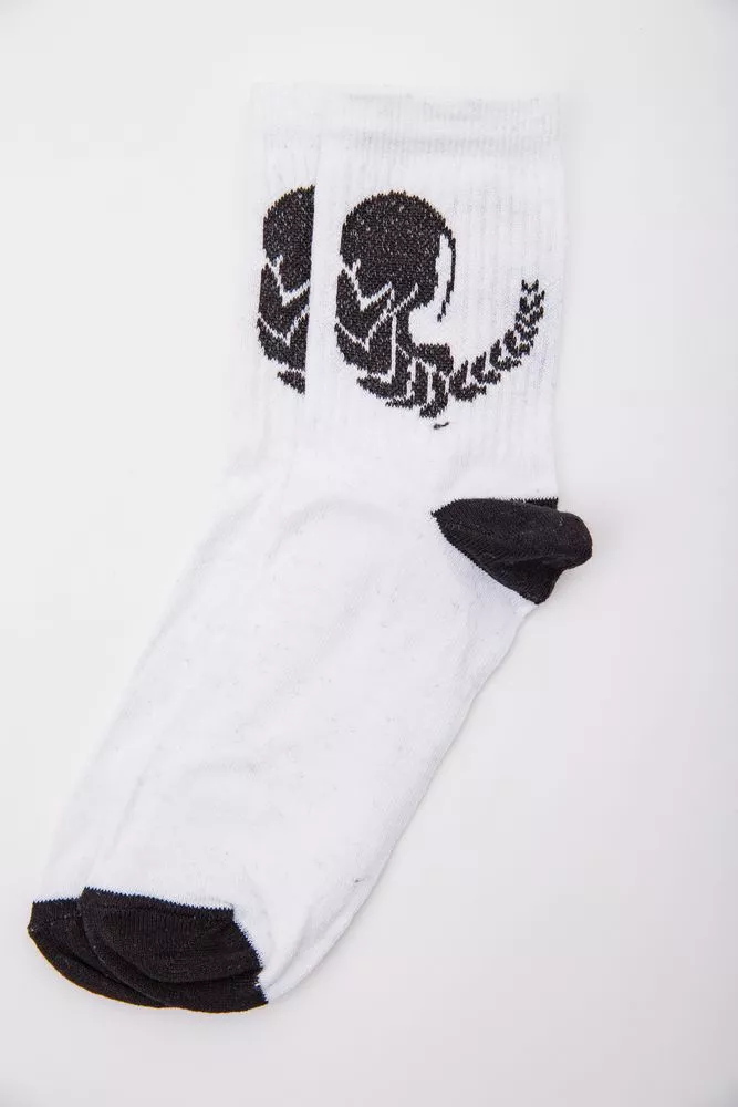 Купити Білі жіночі шкарпетки, з малюнком, 167R520 оптом - Фото №1