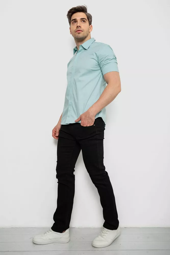 Купити Сорочка чоловіча однотонна, колір оливковий, 214R6917-3 - Фото №2