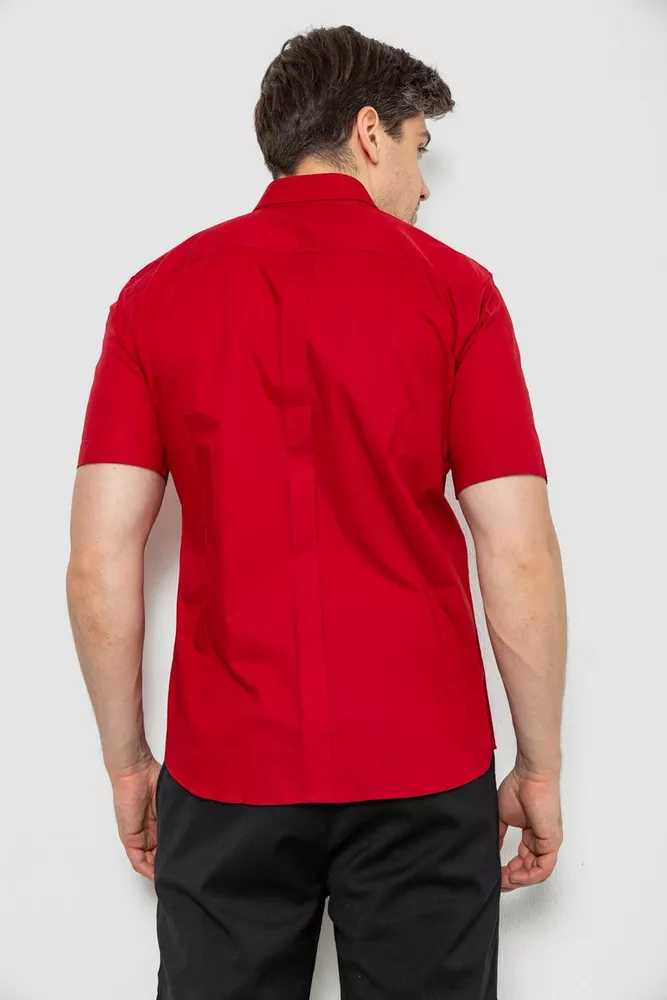 Купити Сорочка чоловіча однотонна, колір бордовий, 214R6917-3 - Фото №4