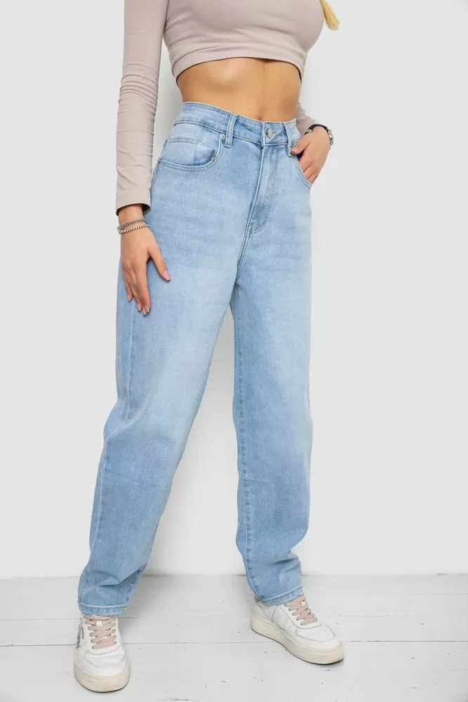 Купить Джинсы женские MOM  -уценка, цвет голубой, 255RM578-U-13 - Фото №3