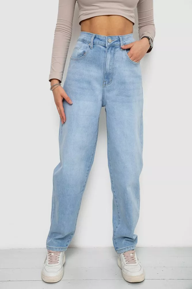 Купить Джинсы женские MOM  -уценка, цвет голубой, 255RM578-U-13 - Фото №1