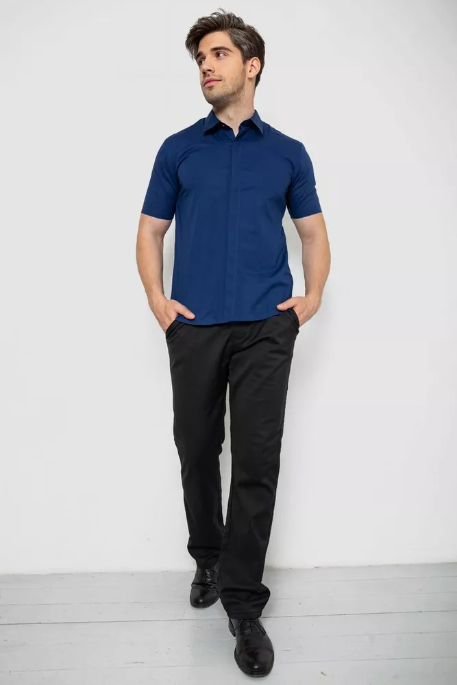 Купити Сорочка чоловіча однотонна, колір синій, 214R6917-3 - Фото №2