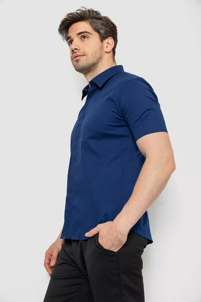 Купити Сорочка чоловіча однотонна, колір синій, 214R6917-3 - Фото №3