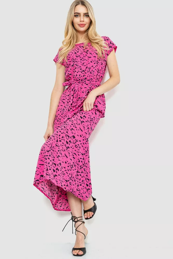 Купить Платье с принтом, цвет розовый, 214R055-3 - Фото №1