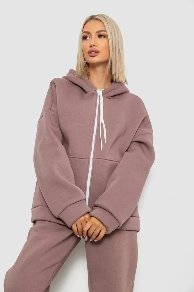 Купить Спортивный костюм женский на флисе, цвет мокко, 238R5715-5 - Фото №2