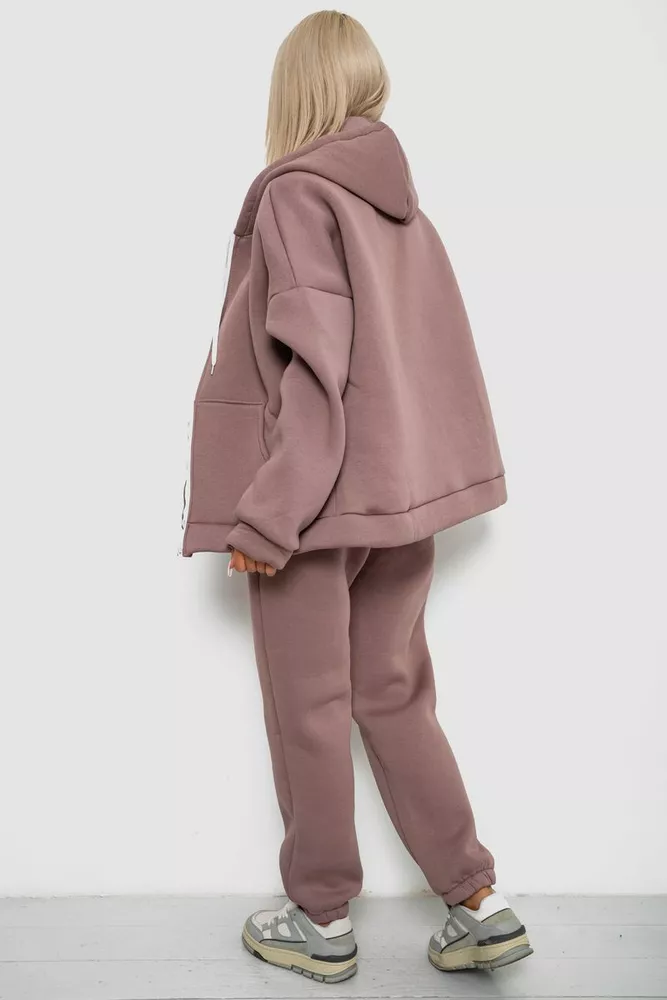 Купить Спортивный костюм женский на флисе, цвет мокко, 238R5715-5 - Фото №4
