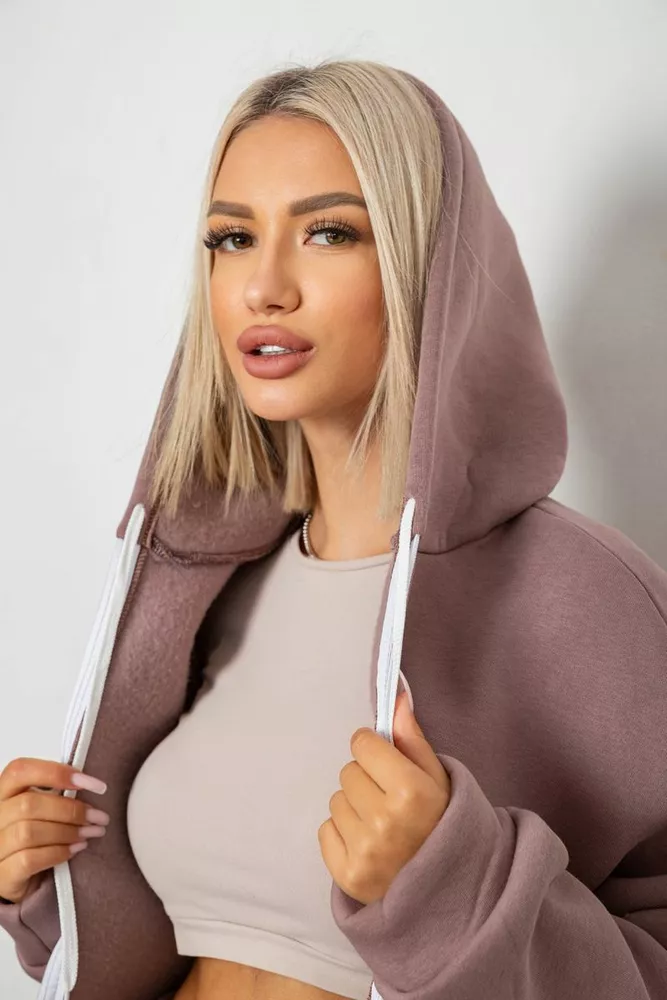 Купить Спортивный костюм женский на флисе, цвет мокко, 238R5715-5 - Фото №5