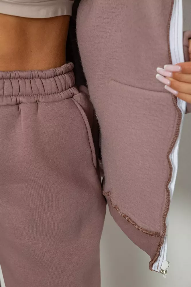 Купить Спортивный костюм женский на флисе, цвет мокко, 238R5715-5 - Фото №6