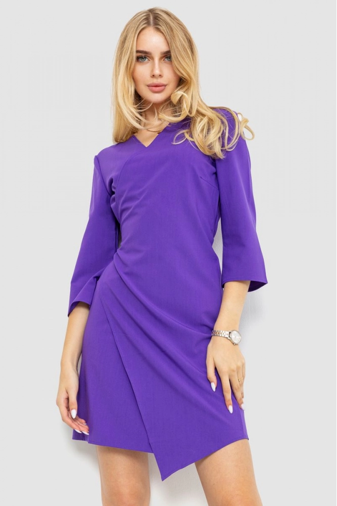 Купити Сукня на зАПах, колір фіолетовий, 201R1193 - Фото №1