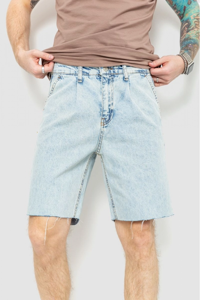 Купити Шорти чоловічі джинсові, колір світло-блакитний, 157R17-20 - Фото №1