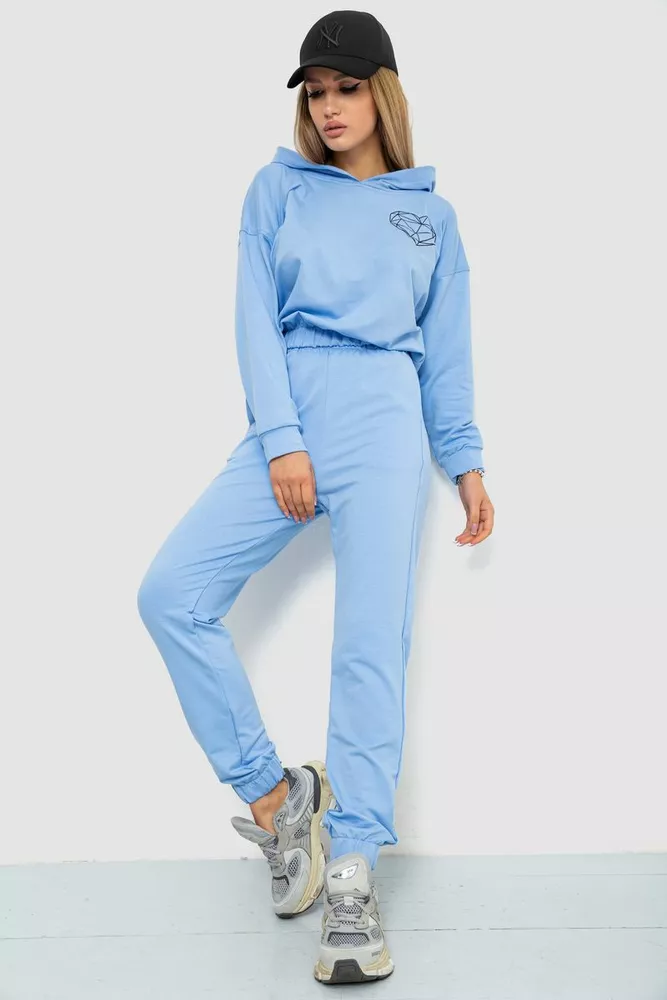 Купити Спорт костюм жіночий, колір блакитний, 186R2302 оптом - Фото №1